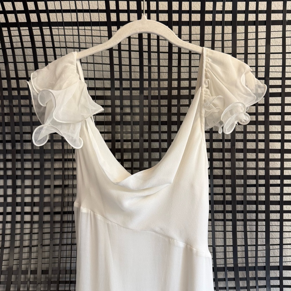 De La Vali Gaia maxi dress in Ivory Silk Chiffon - Picture 7 of 14